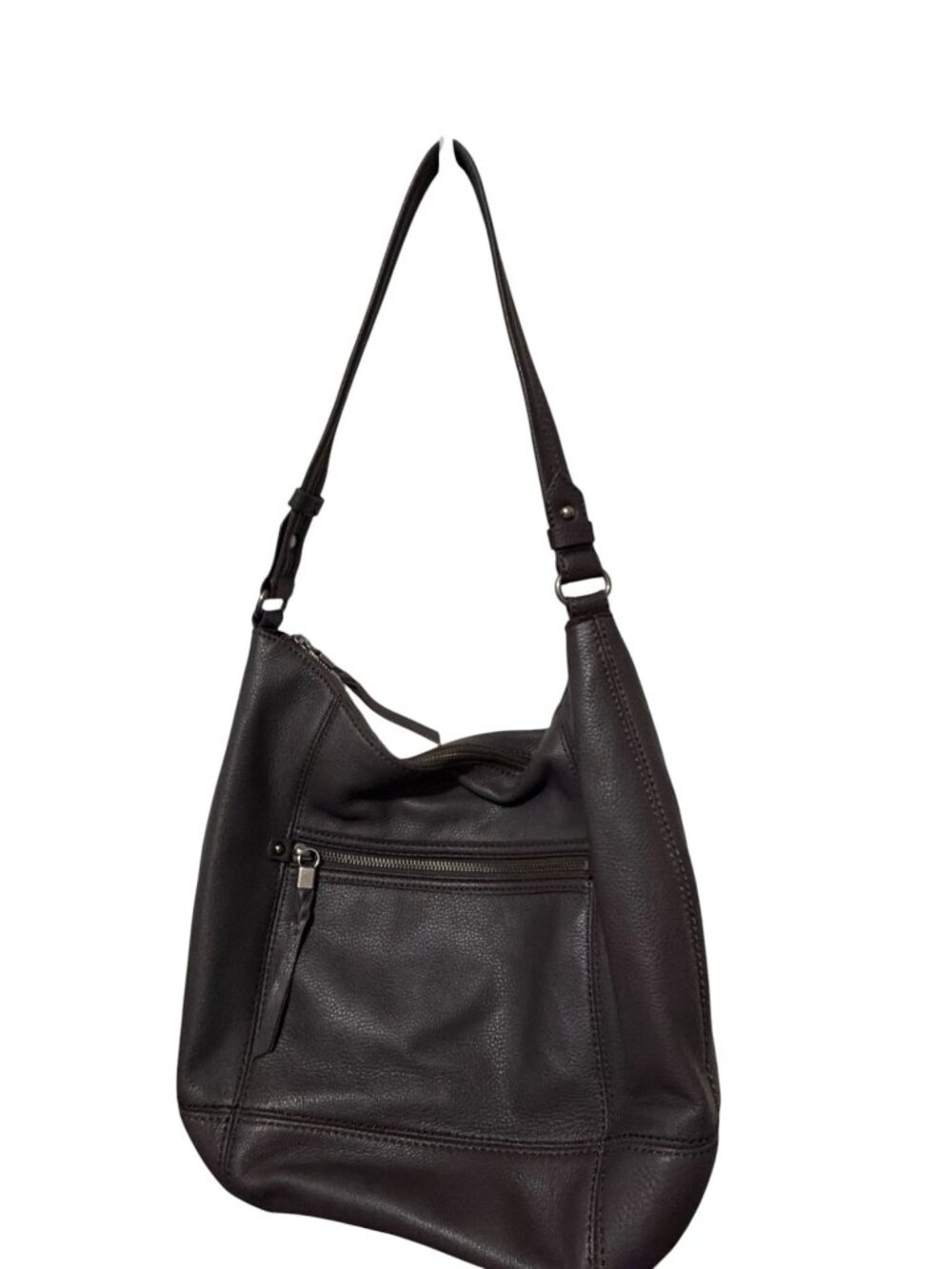 The Sak Slate Leather Sequoia Hobo Shoulder Bag Purse Zipper Closure - Picture 4 of 14